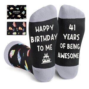 Birthday Gifts for Men - Funny Socks 41 Years of Being Awesome! New in Box